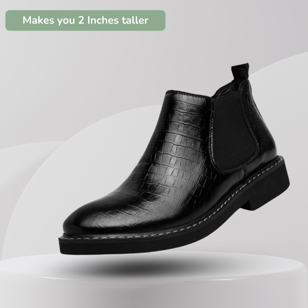 Men's Modern Leather Chelsea Boots 2 inches Lift